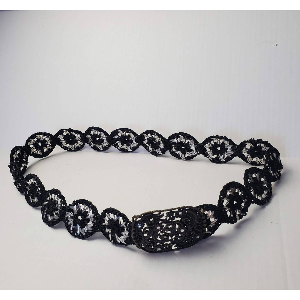 Women Recycled Soda Tops Belt Size M/ L Color Black